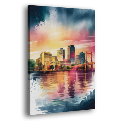 Milwaukee Cityscape Beauty Side - Canvas Wall Art