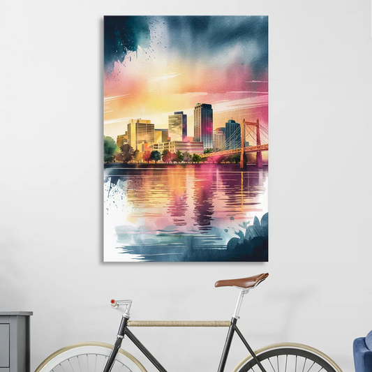 Milwaukee Cityscape Beauty Living Room - Canvas Wall Art