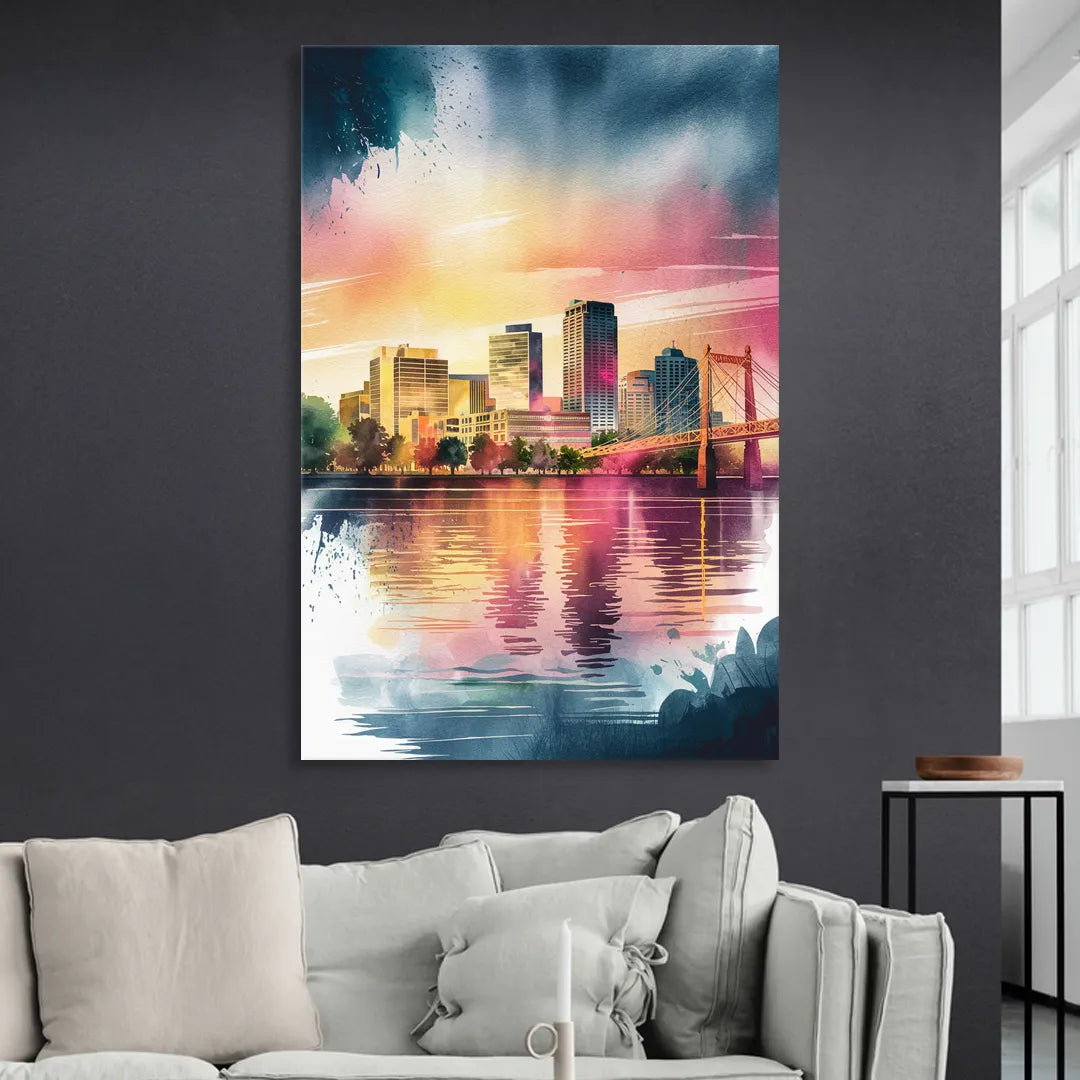 Milwaukee Cityscape Beauty Sitting Room - Canvas Wall Art