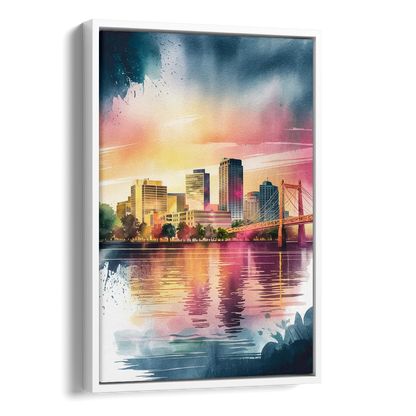 Milwaukee Cityscape Beauty Side - White Canvas Wall Art