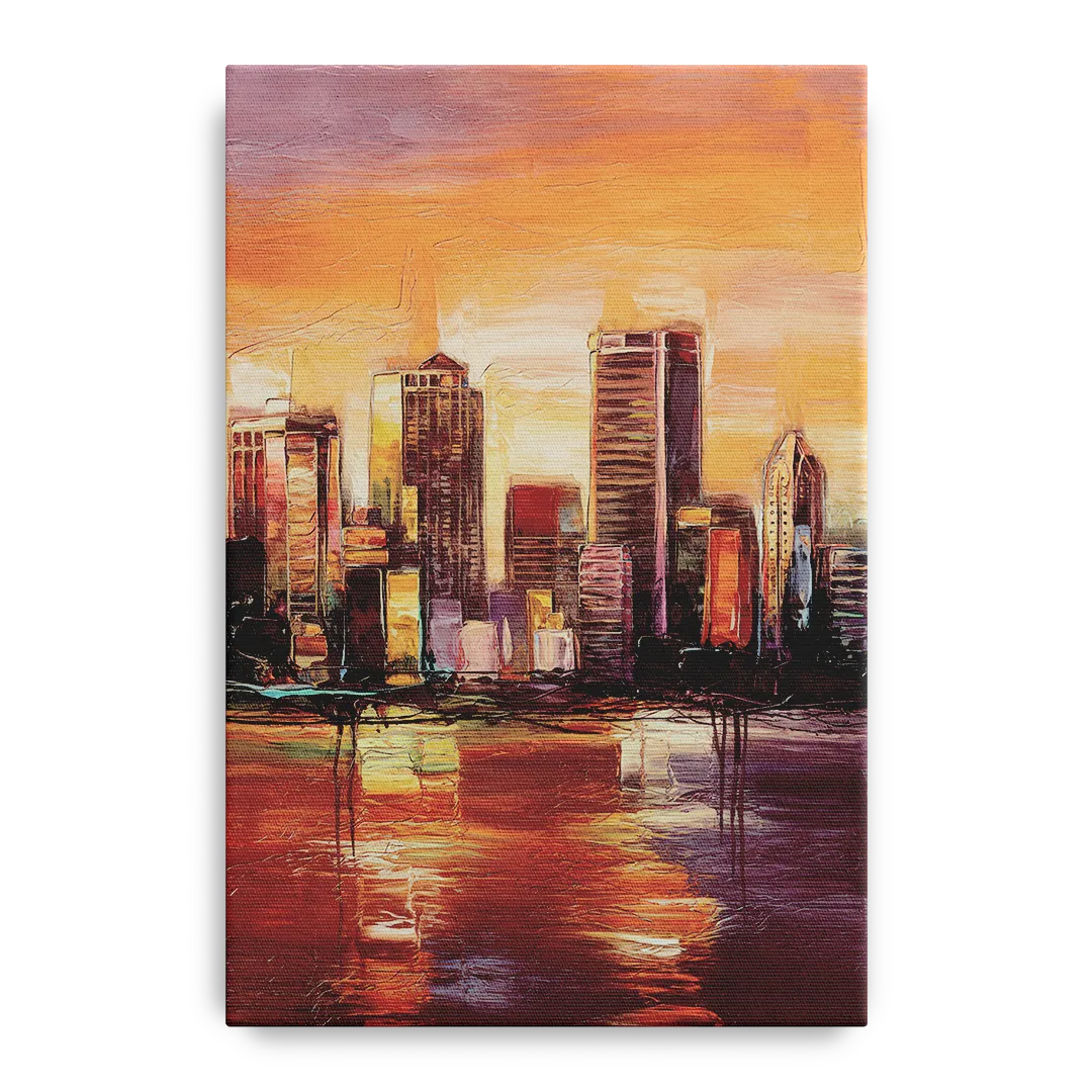 Milwaukee Downtown Skyline Front - Canvas Wall Art