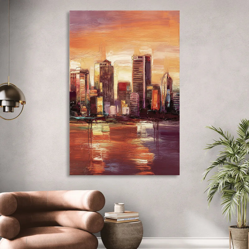Milwaukee Downtown Skyline Sitting Room - Canvas Wall Art