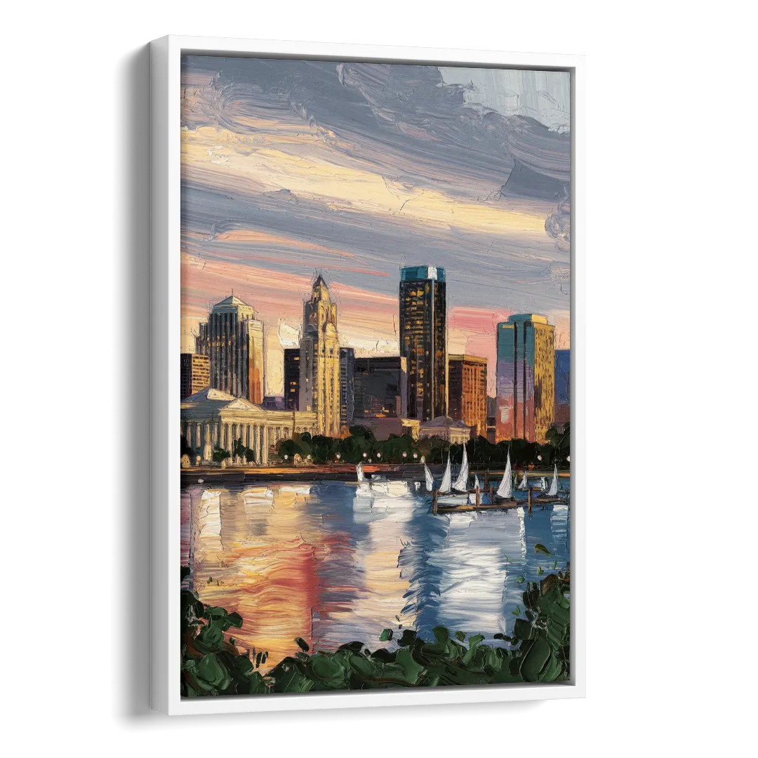Milwaukee Historic Landmarks Side - White Canvas Wall Art