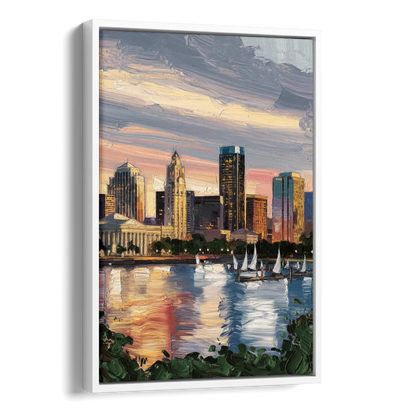 Milwaukee Historic Landmarks Side - White Canvas Wall Art