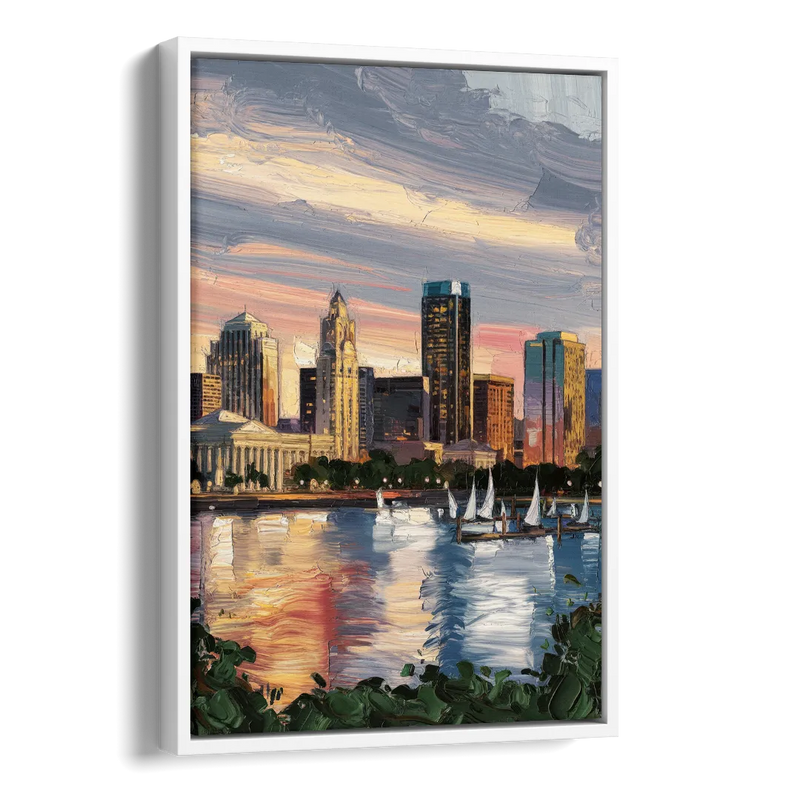 Milwaukee Historic Landmarks Side - White Canvas Wall Art