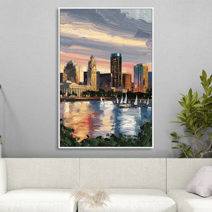 Milwaukee Historic Landmarks Sitting Room - White Canvas Wall Art