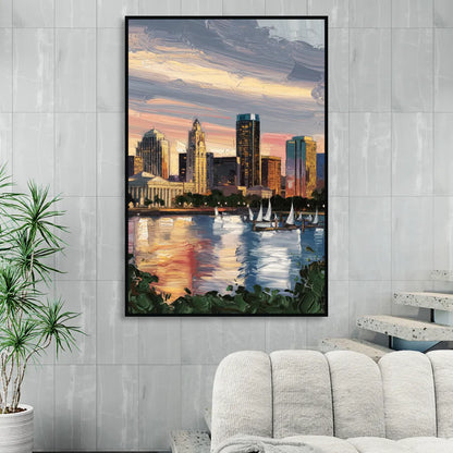 Milwaukee Historic Landmarks Sitting Room - Black Canvas Wall Art