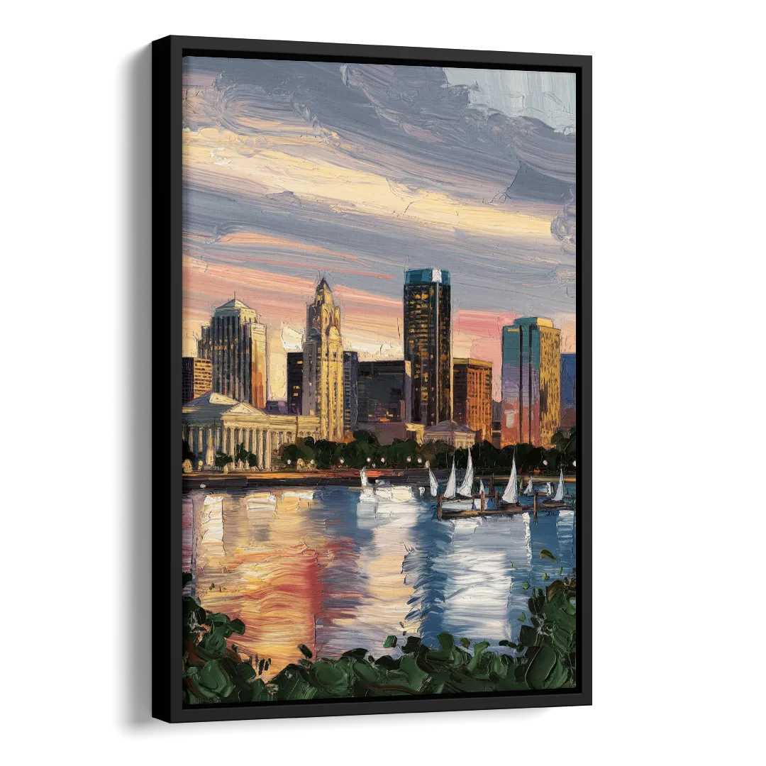 Milwaukee Historic Landmarks Side - Black Canvas Wall Art