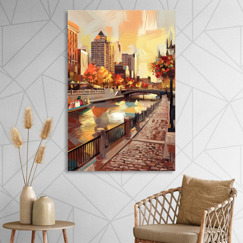 Milwaukee Riverwalk Views Sitting Room - Canvas Wall Art