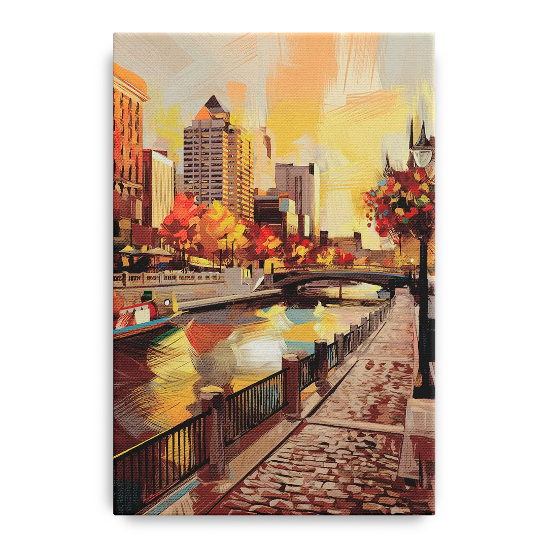 Milwaukee Riverwalk Views Front - Canvas Wall Art