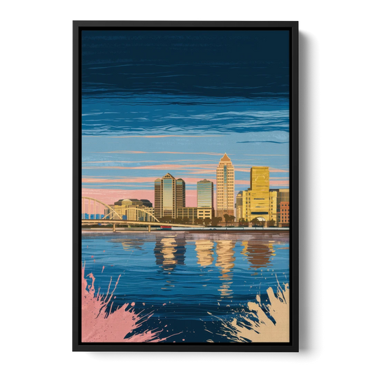 Milwaukee Wisconsin Charm - Black Framed Canvas Wall Art - Front