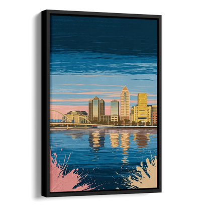 Milwaukee Wisconsin Charm Side - Black Canvas Wall Art