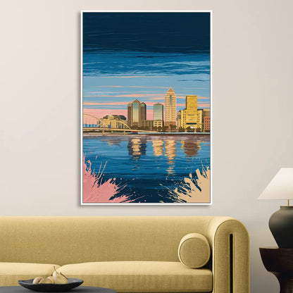 Milwaukee Wisconsin Charm Sitting Room - White Canvas Wall Art