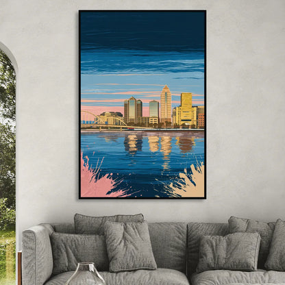 Milwaukee Wisconsin Charm Sitting Room - Black Canvas Wall Art