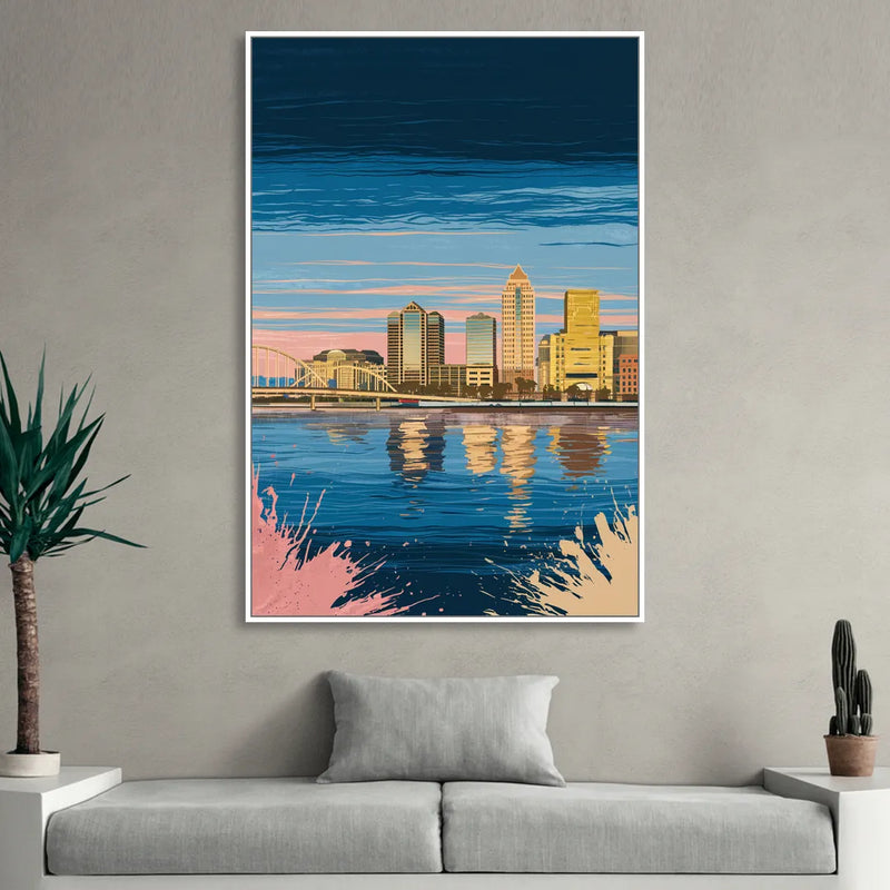 Milwaukee Wisconsin Charm Living Room - White Canvas Wall Art