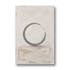 Minimal Wall Art of an Open Graphite Circle - Canvas Wall Art - Front