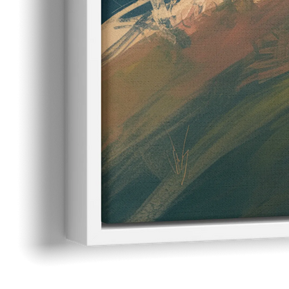 Minimalist Christian Cross on Hill - Close-Up White Frame Canvas