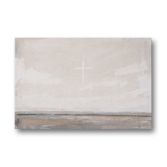 Minimalist Christian Wall Art with a Misty Cross - Canvas Wall Art - Front