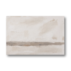Minimalist Neutral Wall Art with Taupe Dawn Horizon - Canvas Wall Art - Front