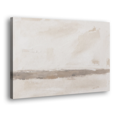 Minimalist Neutral Wall Art with Taupe Dawn Horizon - Canvas Wall Art - Side