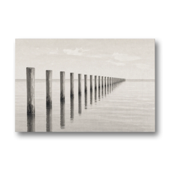 Minimalist Office Wall Art of Old Pier Pilings - Canvas Wall Art - Front