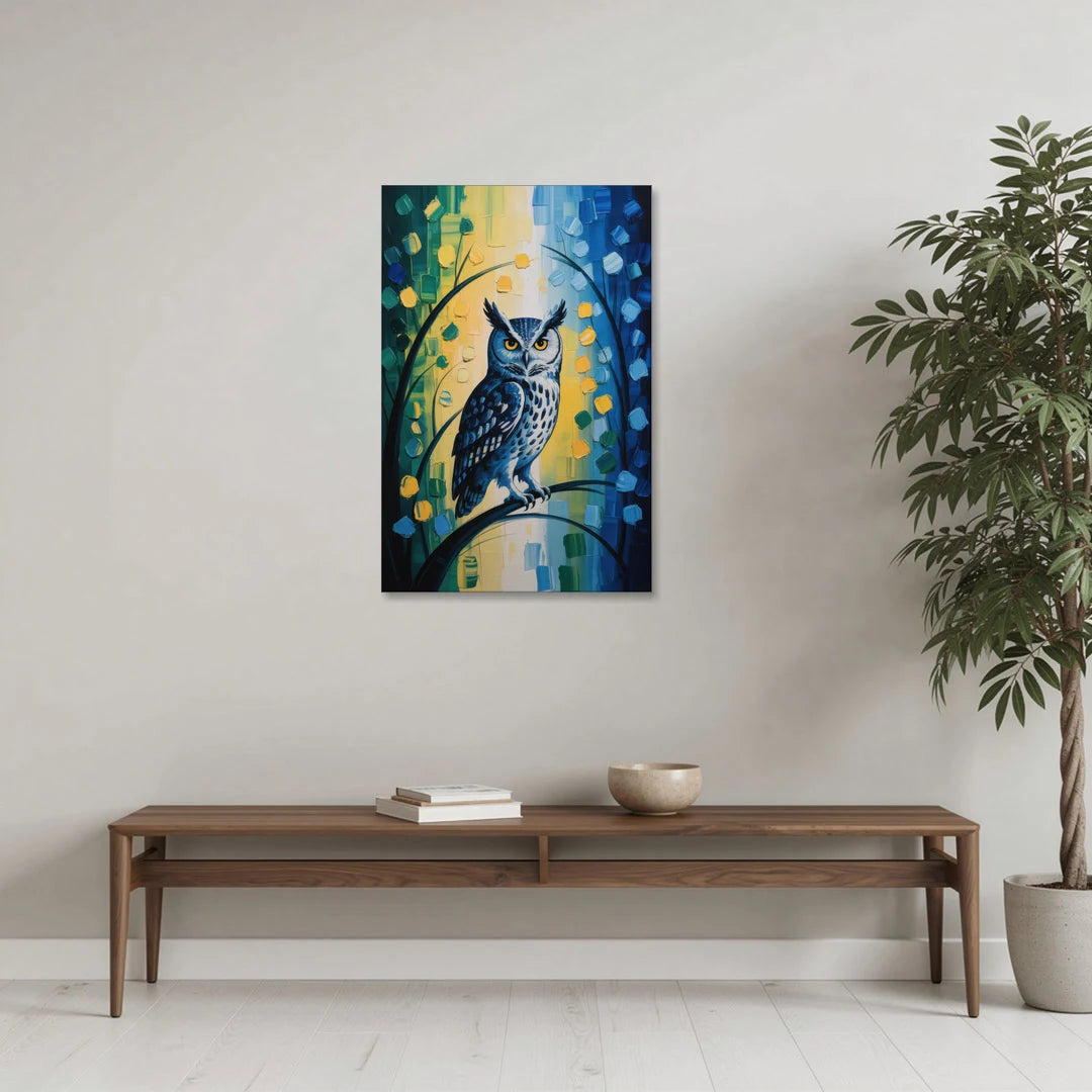 Minimalist Owl Silhouette - Canvas Wall Art - Coffee Table - 24x36