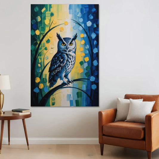 Minimalist Owl Silhouette - Canvas Wall Art - Sofa - 40x60