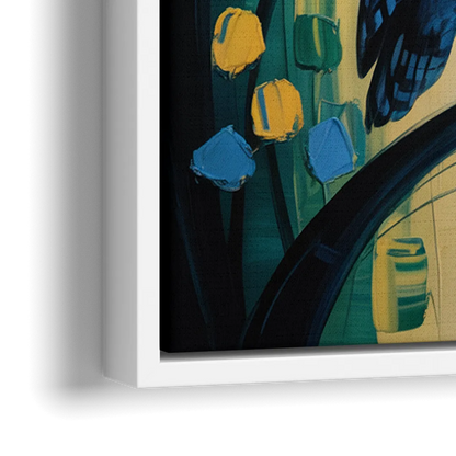 Minimalist Owl Silhouette - Close-Up White Frame Canvas
