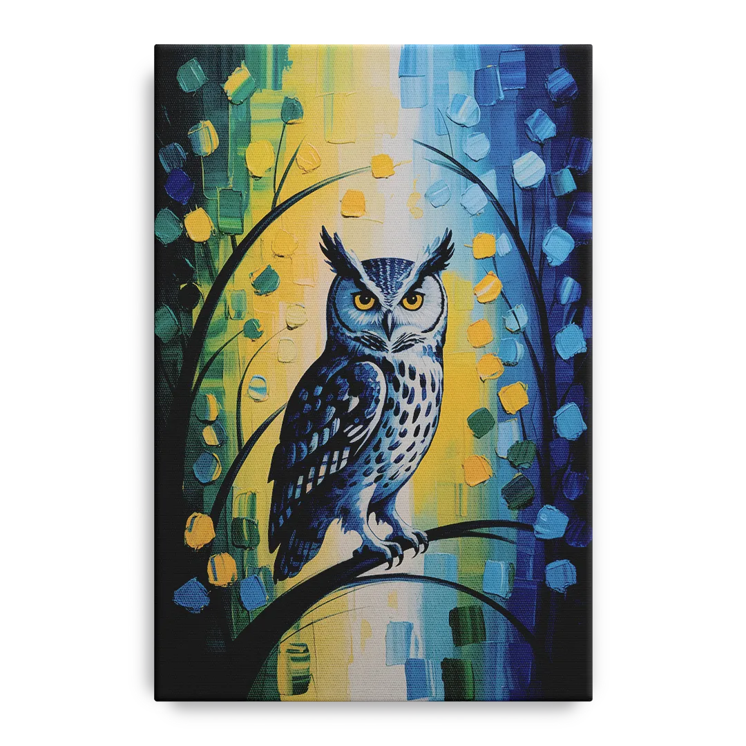 Minimalist Owl Silhouette Front - Canvas Wall Art