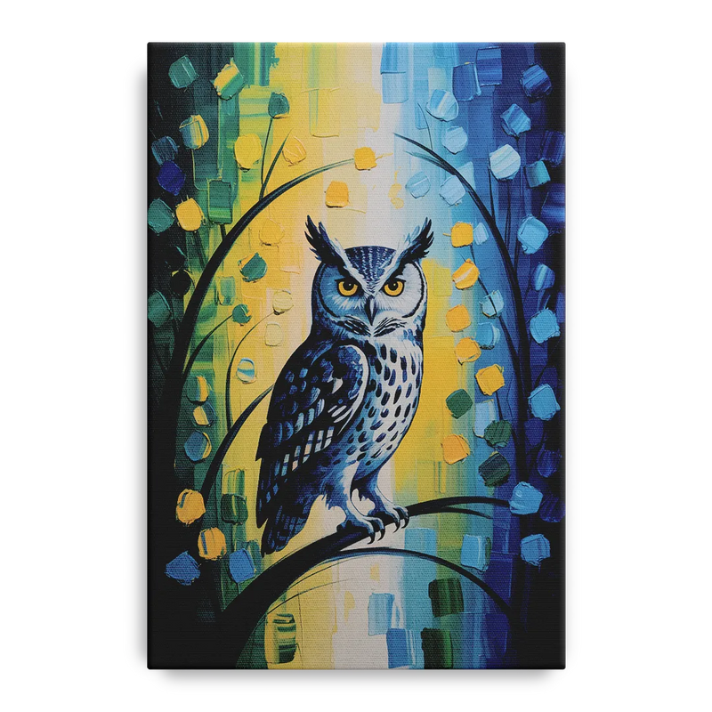 Minimalist Owl Silhouette Front - Canvas Wall Art