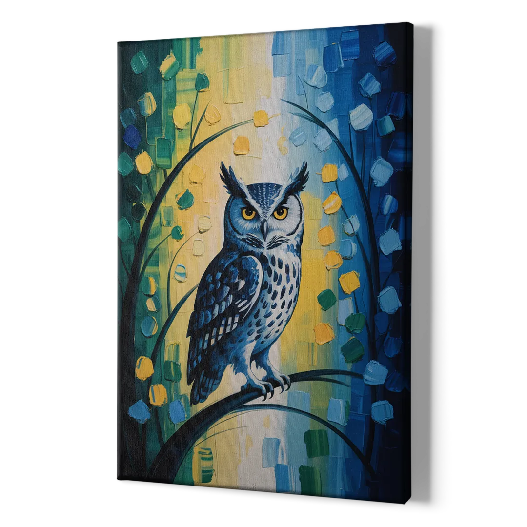 Minimalist Owl Silhouette - Canvas Print Art Sides