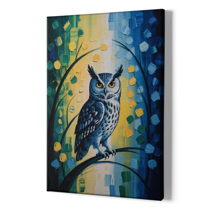 Minimalist Owl Silhouette - Canvas Print Art Sides