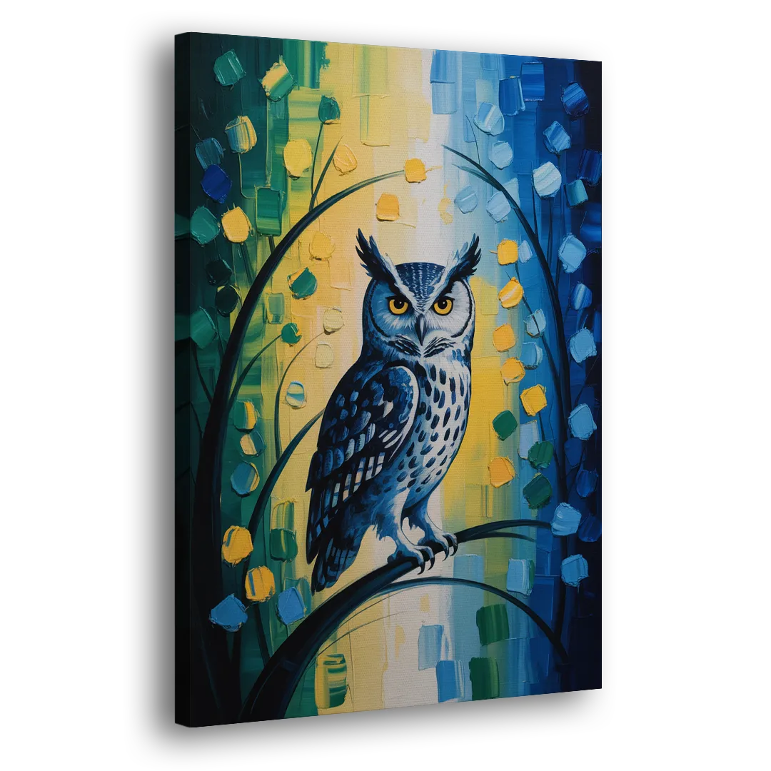 Minimalist Owl Silhouette Side - Canvas Wall Art