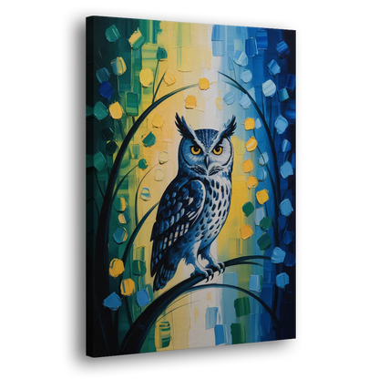 Minimalist Owl Silhouette Side - Canvas Wall Art