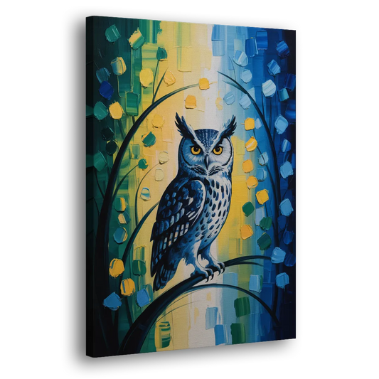Minimalist Owl Silhouette Side - Canvas Wall Art
