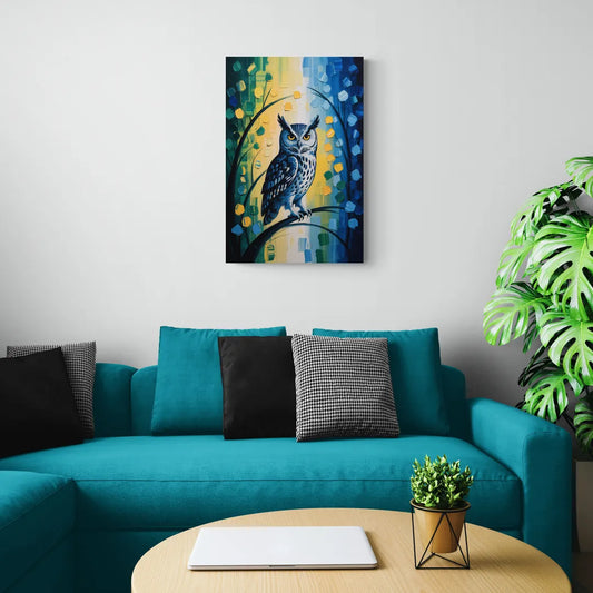 Minimalist Owl Silhouette - Canvas Wall Art Living Room