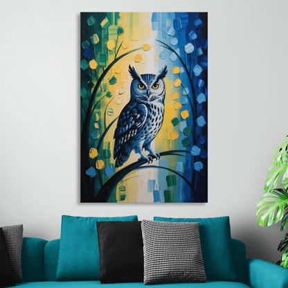 Minimalist Owl Silhouette Living Room - Canvas Wall Art