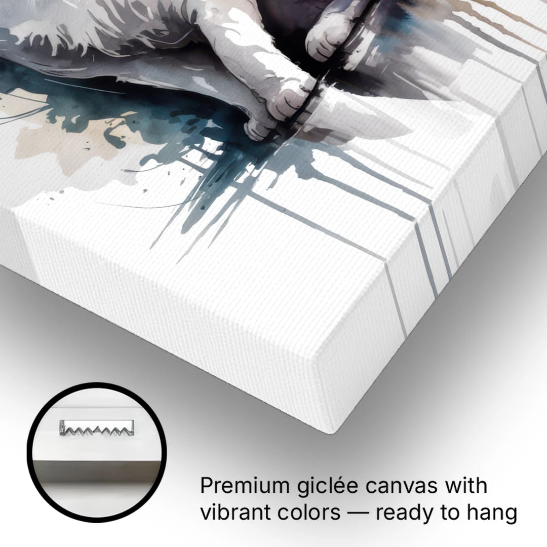 Minimalist White Cat - Canvas Wall Art - Gallery Wrap Corner
