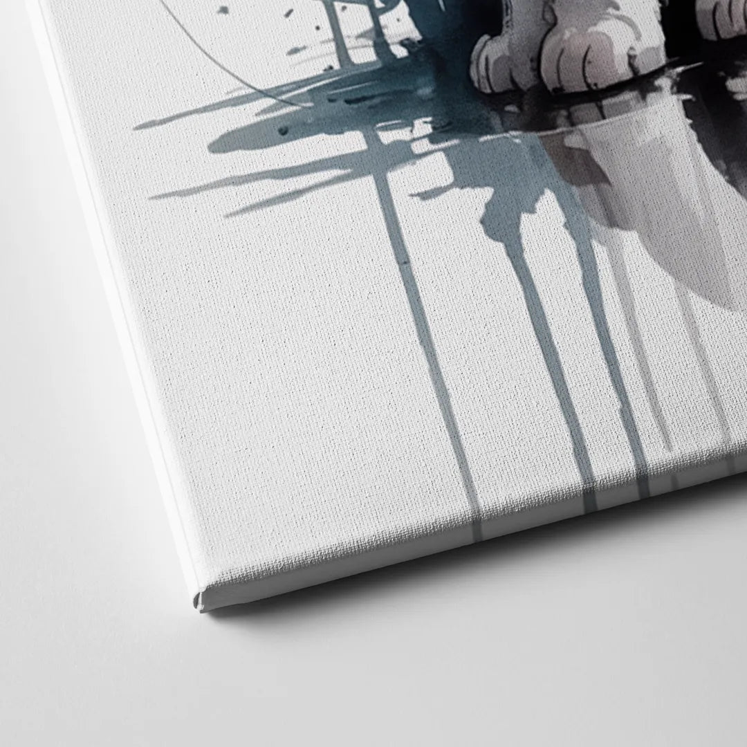 Minimalist White Cat Canvas Close Up