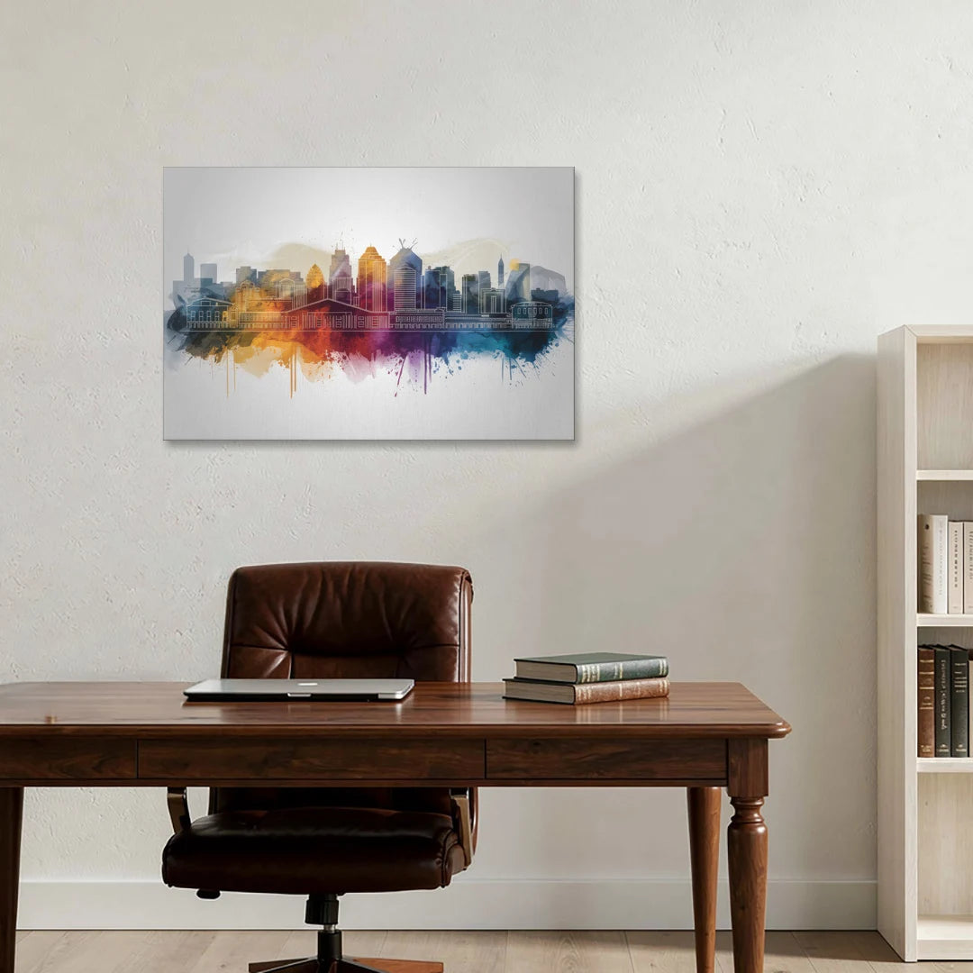 Minneapolis Downtown Cityscape - Canvas Wall Art - Office - 36x24