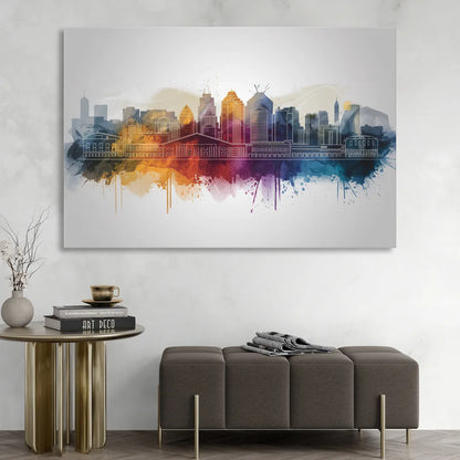 Minneapolis Downtown Cityscape Sitting Room - Canvas Wall Art
