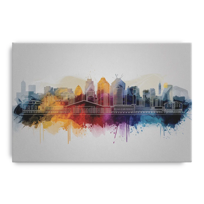 Minneapolis Downtown Cityscape Front - Canvas Wall Art