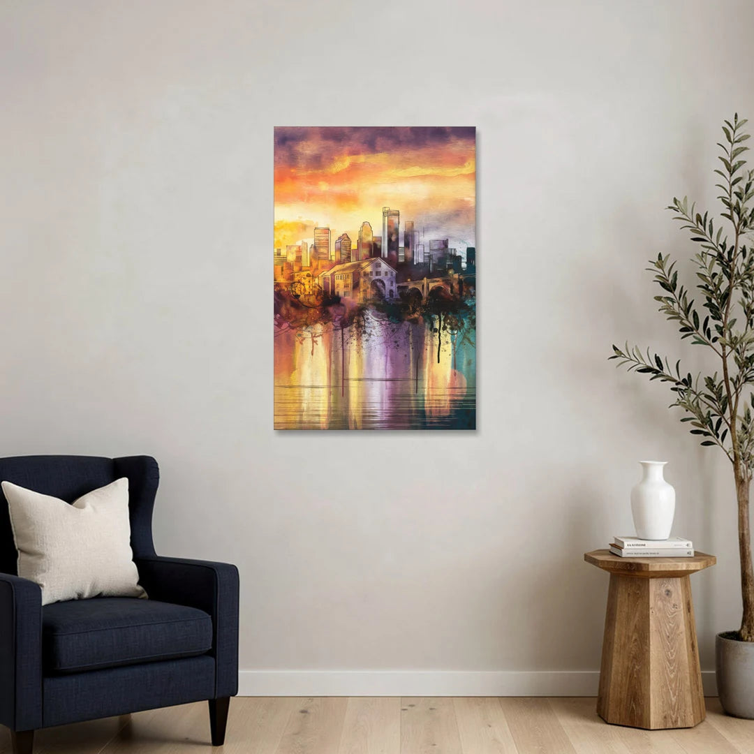 Minneapolis Historic Mill District - Canvas Wall Art - Sofa - 24x36