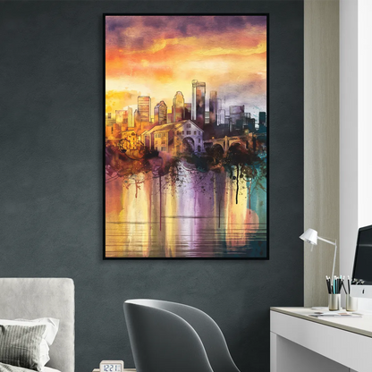Minneapolis Historic Mill District Sitting Room - Black Canvas Wall Art