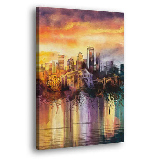 Minneapolis Historic Mill District Side - Canvas Wall Art