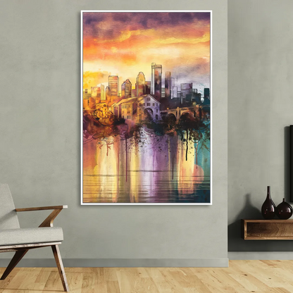 Minneapolis Historic Mill District Sitting Room - White Canvas Wall Art