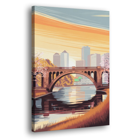 Minneapolis Iconic Stone Arch Bridge - Canvas Wall Art - Side
