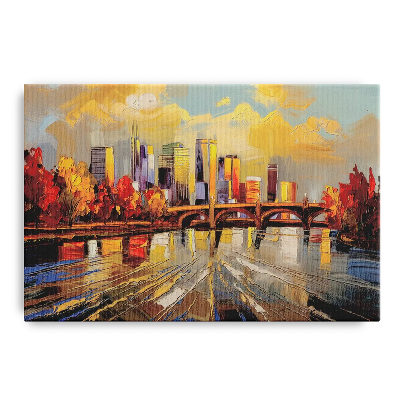 Minneapolis Mississippi River View Front - Canvas Wall Art