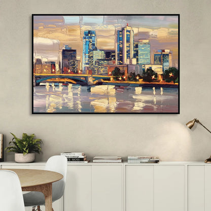 Minneapolis Modern Architectural Beauty Sitting Room - Black Canvas Wall Art