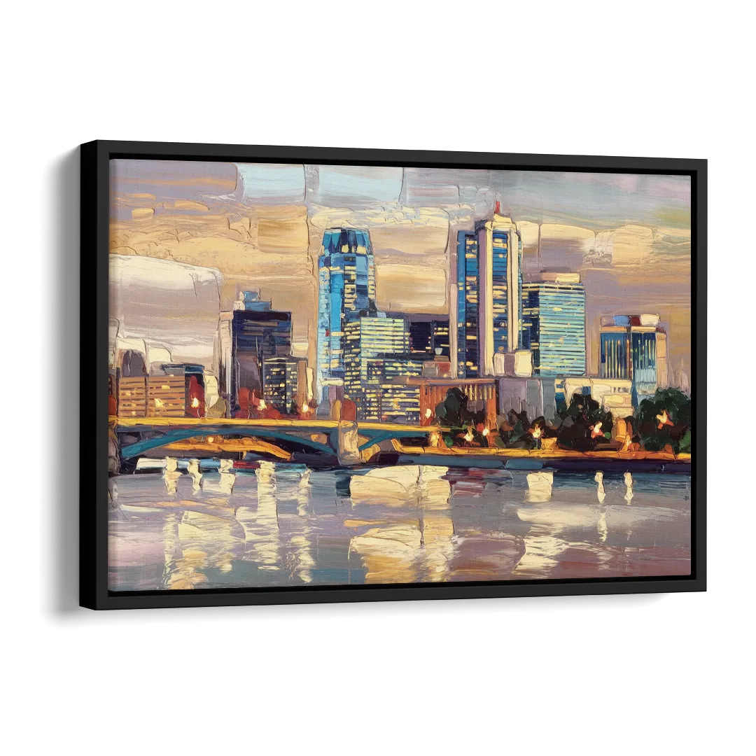 Minneapolis Modern Architectural Beauty Side - Black Canvas Wall Art